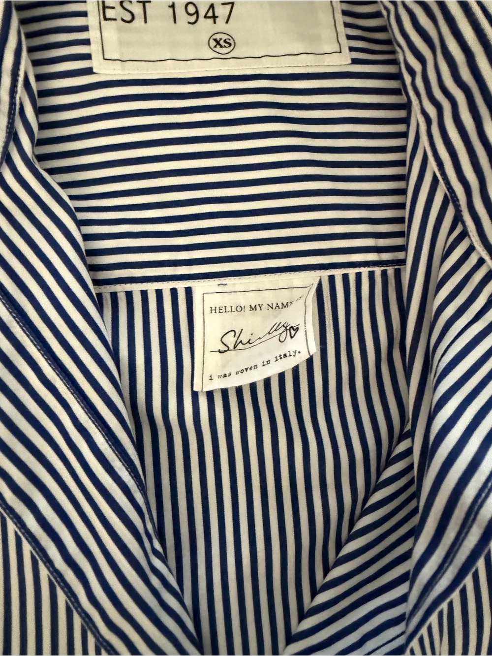 Frank & Eileen Navy and White Striped Button-Down Shirts - Picture 5 of 8